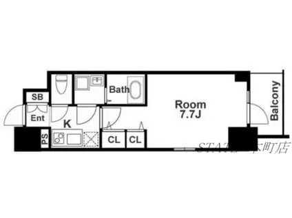 エスリード本町レジデンス(1K/11階)の間取り写真