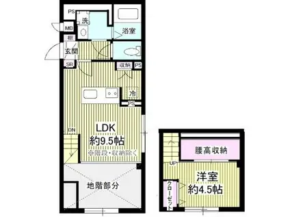 NOTICE椎名町(1LDK/B1階)の間取り写真