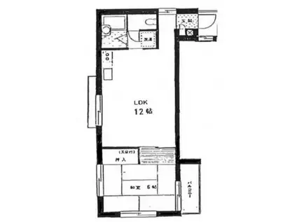 グリーンコート四谷(1DK/2階)の間取り写真