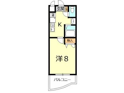 メゾングレース野洲(1K/1階)の間取り写真