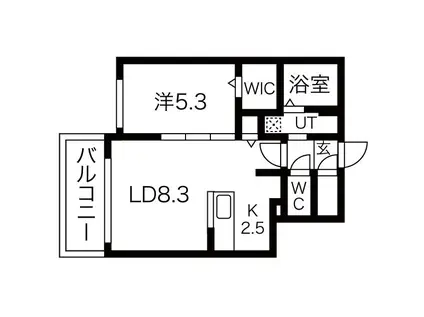 MIDTOWN TERRACE N20 ミッドタウンテラス(1LDK/4階)の間取り写真