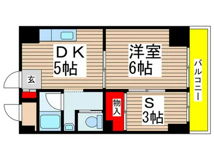勝山ビル(1SDK/3階)の間取り写真