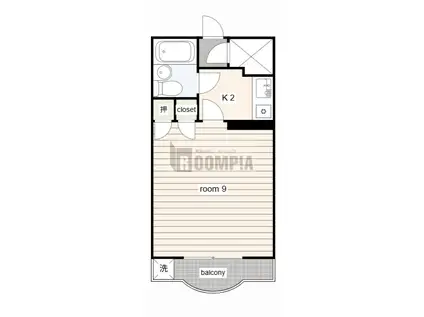 パーソナルハイツ澤(1K/1階)の間取り写真