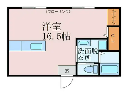 楽陽ハイツ(ワンルーム/1階)の間取り写真