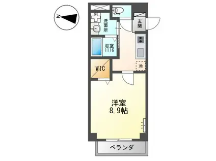 ビエンフェIII(1K/3階)の間取り写真