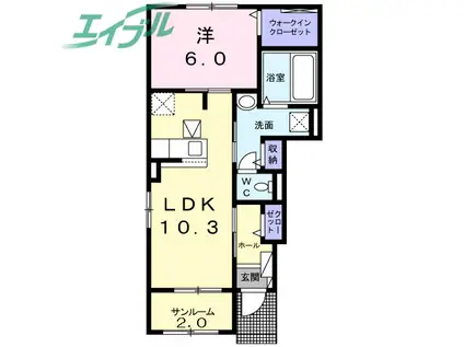 トレノ カーサ I(1LDK/1階)の間取り写真