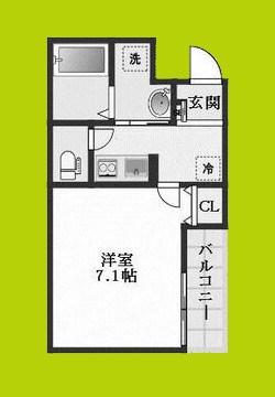 AILE柴島(1K/1階)の間取り写真