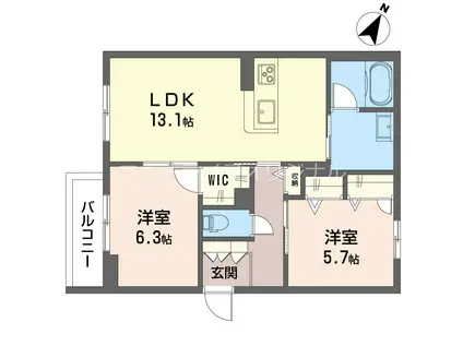 プティ・フルール(2LDK/2階)の間取り写真