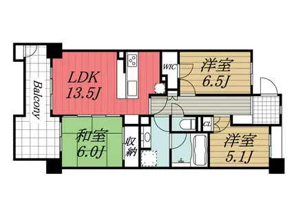 レクセルプラザ志津(3LDK/3階)の間取り写真