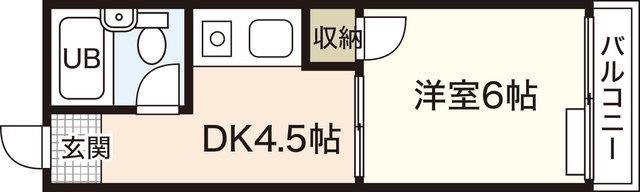 第3山本ビル(1DK/4階)の間取り写真