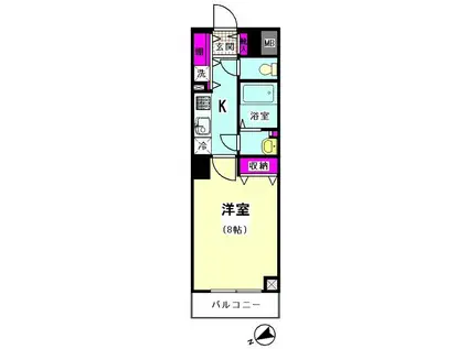 フレンドヒル品川(1K/3階)の間取り写真