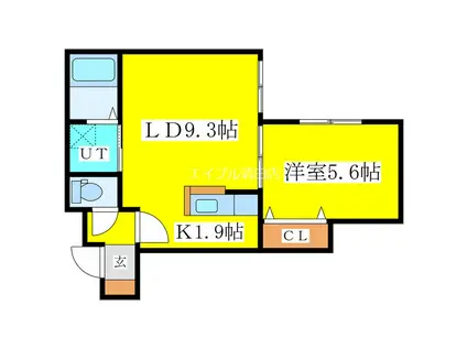 PRIME北広島(1LDK/2階)の間取り写真