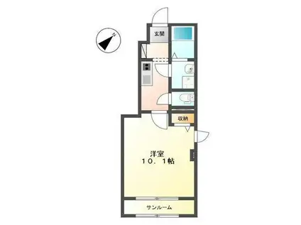 レガーロ(1K/1階)の間取り写真