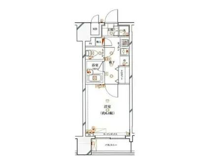 ガリシア銀座イースト(1K/8階)の間取り写真