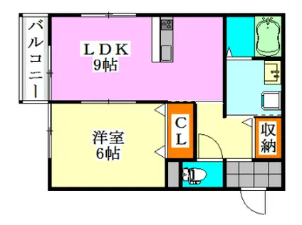 NEUHAUS(1LDK/2階)の間取り写真