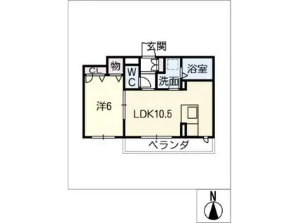 プレミアスII(1LDK/2階)の間取り写真