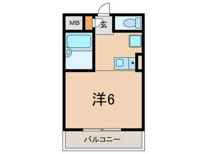 パークサイド六甲(ワンルーム/2階)の間取り写真