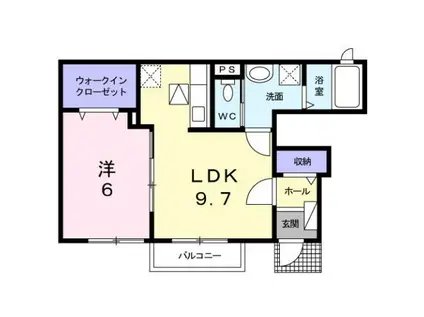 アルカンシェル72(1LDK/1階)の間取り写真