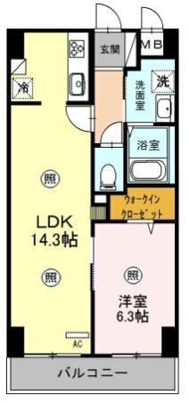 グランチェスタ(1LDK/4階)の間取り写真