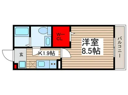 グレース北習志野(1K/2階)の間取り写真