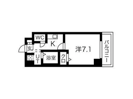 グリシーヌ名駅(1K/2階)の間取り写真