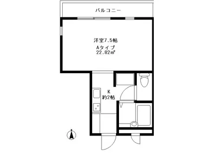 本橋ビル(1K/2階)の間取り写真