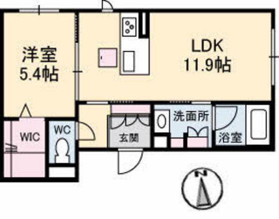 SHAMAISON御幸通(1LDK/1階)の間取り写真