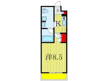 メゾンボヌール(1K/6階)の間取り写真