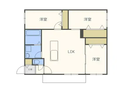 フォレスタ伏見(3LDK/3階)の間取り写真