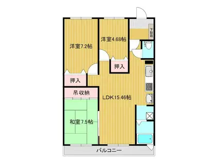 ストンハイム南(3LDK/2階)の間取り写真