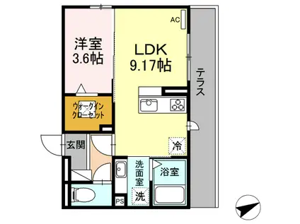 オルオル・ハレ(1LDK/1階)の間取り写真