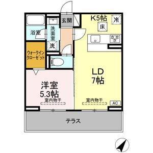 セレーナ東静岡(1LDK/1階)の間取り写真