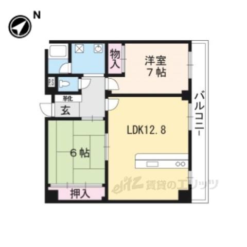 ランブラス桂川(2LDK/4階)の間取り写真