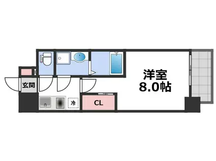 アドバンス大阪シック(1K/2階)の間取り写真