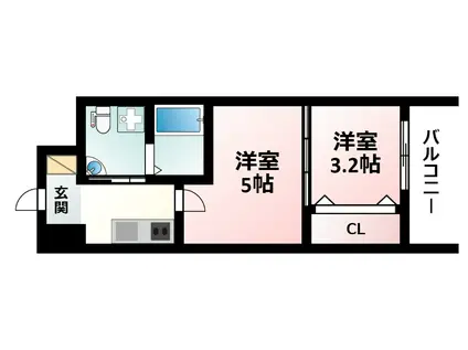 セレニテ江坂ルフレ(2K/6階)の間取り写真