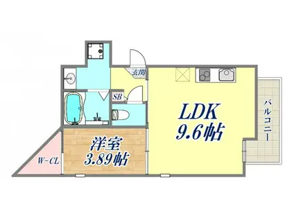 パロス武庫川ソラシア(1LDK/1階)の間取り写真