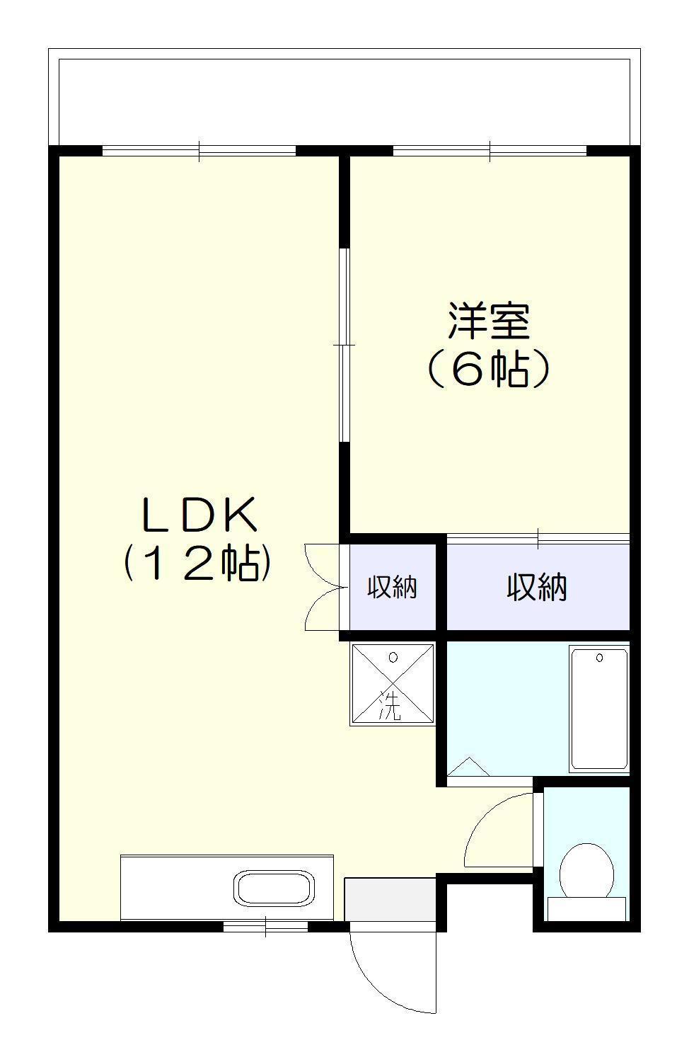 グランブルー岬(1LDK/2階)の間取り写真