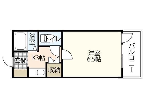 クレックスヤマシタ(1K/2階)の間取り写真