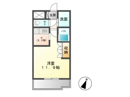 イーストピア TSUKUBA(1K/2階)の間取り写真