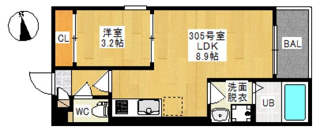 REGALEST 平井(1LDK/3階)の間取り写真