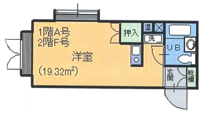 ベルトピア和合町(ワンルーム/1階)の間取り写真