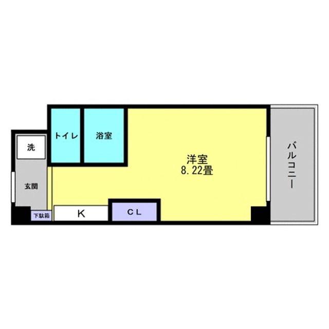 サンビレッジ(ワンルーム/2階)の間取り写真