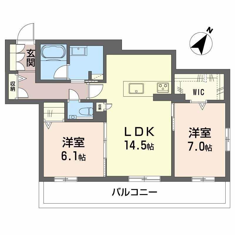 アーデルドルフ一社(2LDK/2階)の間取り写真