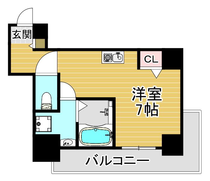 MEET ME 梅田西(ワンルーム/4階)の間取り写真