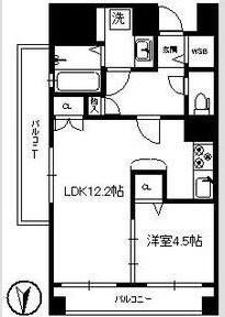 クラウンハイム上町台セントラルラ・カーサ(1LDK/7階)の間取り写真