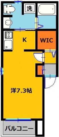 パレ・ニューみやの III(1K/3階)の間取り写真