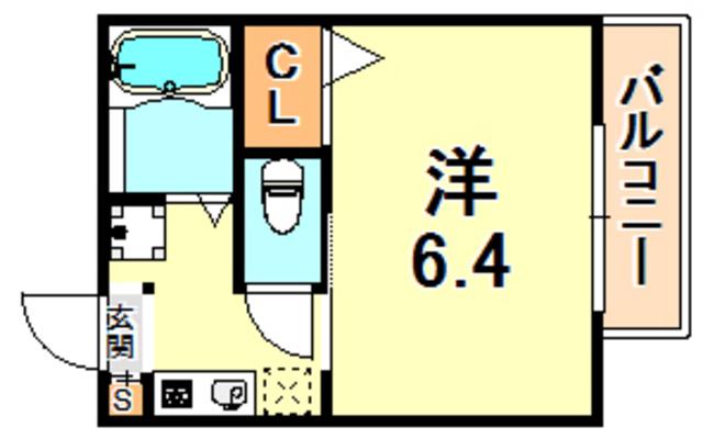 毛利ハイツ(1K/1階)の間取り写真