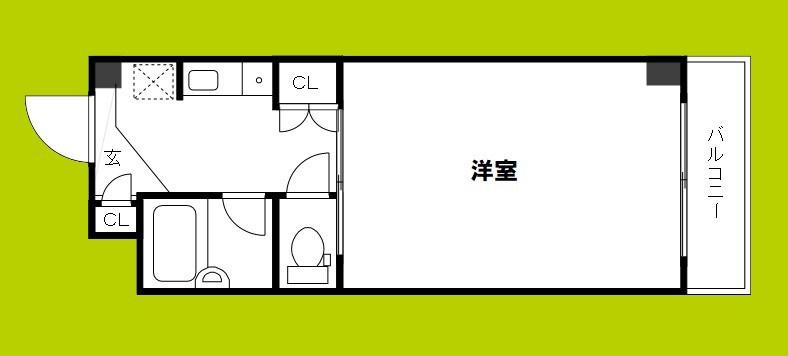 アソシアI(1K/5階)の間取り写真