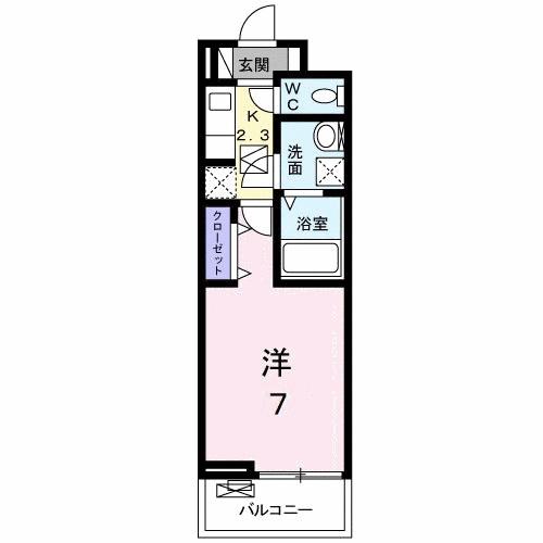 ガーデンハウス・KII(1K/1階)の間取り写真