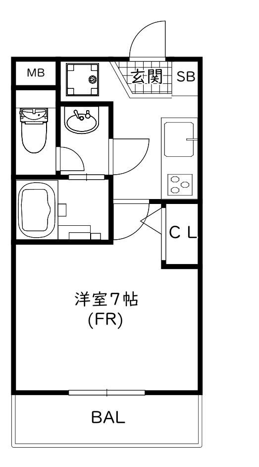 アイル神戸西(1K/1階)の間取り写真